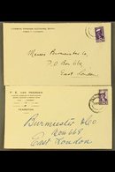 1940's DOCTOR BLADE VARIETIES ON COVERS.  A Group Of Commercial Covers Bearing 1942-44 2d War Effort (SG 100) Single Sta - Sin Clasificación