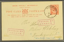 1917  (15 Aug) 1d Union Postal Card To Swakopmund Cancelled Very Fine "KOLMANNSKOP" Cds (Putzel Type B3) With Two Violet - South West Africa (1923-1990)