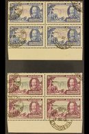 1935  Silver Jubilee Complete Set, SG 31/34, Fine Cds Used Lower Marginal BLOCKS Of 4, 1d & 2d (this With Small Perf Rei - Southern Rhodesia (...-1964)