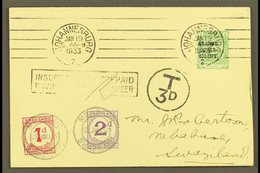 1933 POSTAGE DUE FIRST DAY COVER.  1933 (19 January) A Delightful And Highly Attractive Envelope Bearing Orange River Co - Swaziland (...-1967)
