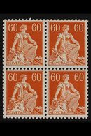 1915-40  60c Orange Brown, Chalk Paper, Grilled Gum, Mi 140z, SG 241a, BLOCK OF 4, Never Hinged Mint (4 Stamps) For More - Other & Unclassified