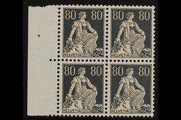 1915-40  80c Buff & Olive Grey, Grilled Gum, Mi 141z, SG 244a, BLOCK OF 4, Never Hinged Mint (4 Stamps) For More Images, - Andere & Zonder Classificatie