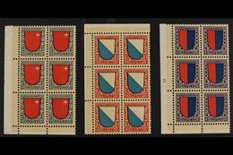 1920  Pro Juventute Set, Mi 153/55, SG J14/16, CORNER BLOCKS OF 6, Never Hinged Mint (3 Blocks = 18 Stamps) For More Ima - Autres & Non Classés
