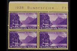1938  10c+10c Violet "National Fete, Grilled Gum, Mi 326z, SG 387a, MARGINAL BLOCK OF 4, Never Hinged Mint  (4 Stamps) F - Sonstige & Ohne Zuordnung
