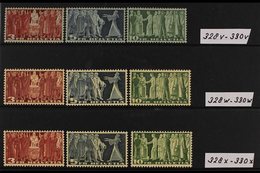 1938-54  FIRST ACT OF PARLIAMENT Complete Sets Of Each Type, Mi 328v330x, SG 388A/90C, Never Hinged Mint (9 Stamps) For  - Otros & Sin Clasificación