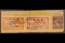 1921  Airpost Set Complete, SG 78/80, Fine Used On Piece With Halep 5-10-21 Cancels. Royal Certificate. For More Images, - Syria