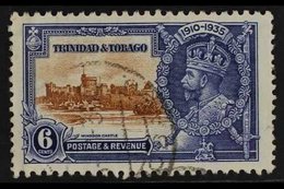 1935  6c Brown And Deep Blue, Silver Jubilee, Variety "Extra Flagstaff", SG 241a, Fine Used. For More Images, Please Vis - Trinidad En Tobago (...-1961)