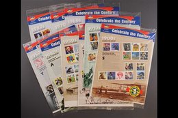 1998-2000  "Celebrate The Century" Set Of 1900's To 1990's Se-tenant Sheets In Original USPS Packs. (9 Items) For More I - Other & Unclassified