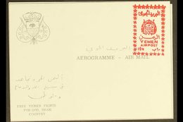 KINGDOM OF YEMEN  POSTAL STATIONERY 1966 10b Red On White Aerogramme, Very Fine Unused, Ex The Conde Collection. Very Ra - Yemen