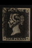 1840  1d Black 'ME' Plate 5, SG 2, Used With Black Maltese Cross Cancel, Four Good To Large Margins. For More Images, Pl - Non Classés
