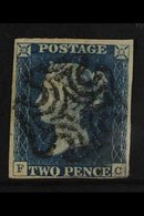 1840  2d Blue "FC", Four Close To Good Margins And Neat Central Maltese Cross In Black, Thinned At Lower Right Corner. F - Sonstige & Ohne Zuordnung