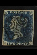 1840  2d Blue "FC", Four Close To Good Margins And Neat Central Maltese Cross In Black, Thinned At Lower Right Corner. F - Otros & Sin Clasificación