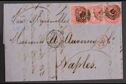 1859  (Dec) A Neat And Attractive Entire Letter From London To Naples, Bearing 4d Rose Strip Of Three Tied By "15" Cance - Andere & Zonder Classificatie