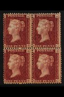 1864-79  1d Red Plate 201, BLOCK OF FOUR (letters AB To BC), SG 44, Fine Mint, Lower Pair Never Hinged, Couple Of Split  - Other & Unclassified