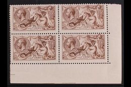 1918-19  2s6d Red-brown Bradbury Seahorse, SG 415, Superb Never Hinged Mint BLOCK OF FOUR From The Bottom-right Corner O - Zonder Classificatie