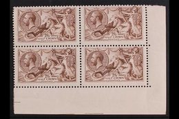 1918-19  2s6d Red-brown Bradbury Seahorse, SG 415, Superb Never Hinged Mint BLOCK OF FOUR From The Bottom-right Corner O - Unclassified