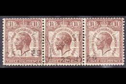 1929  1½d Purple-brown PUC Wmk Sideways, SG 436a, Very Fine Used STRIP OF THREE For More Images, Please Visit Http://www - Unclassified