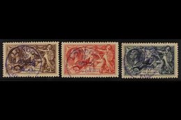 1934  Re-engraved Seahorses Set, SG 450/452, Each With Neat Violet London F.S. Air Mail Cds, A Scarce And Unusual Set. ( - Zonder Classificatie
