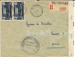 1940- Enveloppe RECC. De BERBERAT  / A.E.F.  ) T P Du Mpoyen Congo Surch. Afrique Equatoriale / Française - Covers & Documents