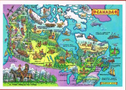 CANADA - Le Canada Et Ses Provinces-Carte Géographique  - Format 17 X 12 Cm- Illust A.LABRIE--scans Recto Verso- - Moderne Kaarten