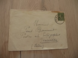 Lettre France 15 C Semeuse Lignée Cachet Colmar 2  2/03/1923? - Tijdelijke Stempels