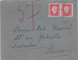 1945 - DULAC - ENVELOPPE PNEUMATIQUE De PARIS - 1944-45 Marianne Van Dulac