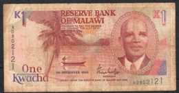 MALAWI P23a  1 KWACHA 1990  #AD  FINE    NO P.h. - Malawi