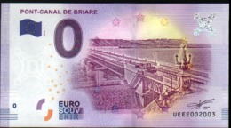 France - Billet Touristique 0 Euro 2018 N°2003 - PONT-CANAL DE BRIARE - Essais Privés / Non-officiels