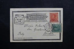 VENEZUELA - Carte Postale De Caracas Pour L 'Italie En 1902, Oblitération Maritime Ligne Française - L 46103 - Venezuela