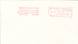 SPACE, COSMOS, SPACE SHUTTLE MEETING EARTH'S NEEDS, DOWNEY, RED MACHINE STAMPS ON COVER, 1981, USA - North  America