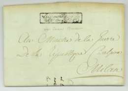 General BROUSSIER (1766-1814) Lettre Militaire Milano Hussards Cisalpins Guides A Cheval Du General En Chef Franchise - Army Postmarks (before 1900)