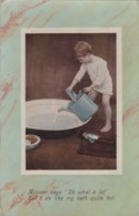 AQ72 Children - Young Boy Filling A Bath Tub - Children And Family Groups