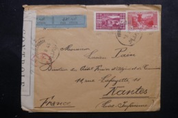 LIBAN - Enveloppe De Furn El Chuubak Pour Nantes En 1945 Par Avion Avec Contrôle Postal - L 46137 - Cartas & Documentos
