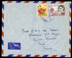 CONGO BELGE "ISANGI 27/6/56" Sur N° 310 + 332. Sur Enveloppe Par Avion Pour La France. - Storia Postale