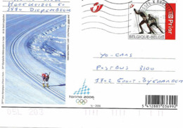 Belgique 2006 Olympiade De Torino, Entier Postal  Voyagée - Winter 2006: Turin