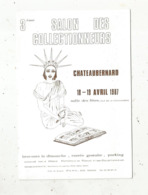 Cp, Bourses & Salons De Collections, 3 E Salon Des Collectionneurs, CHATEAUBERNARD , Charente , 1987, 2 Scans - Bourses & Salons De Collections