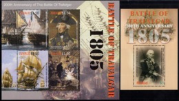 Tuvalu - 2005 - 200th Anniversary Of Trafalgar Battle - Mint Stamp Sheetlet + Souvenir Sheet - Tuvalu (fr. Elliceinseln)
