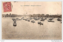 ANDRESY ..-- 78 . YVELINES ..-- Barques Et Pêcheurs . 1907 Vers CHELSEA ( Melle Marcelle ) . Voir Verso . - Andresy