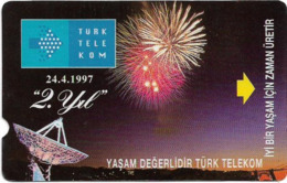 Turkey - TT - Alcatel - R Advert. Series - 2nd Annv. Of TT, Fireworks, R-103B, (Check Front Message!), 100U, 1997, Used - Turchia