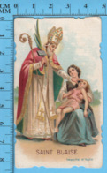 Die Cut   - Saint Blaise Guerissant Un Enfant, Arête De Poisson Dan Le Gosier  -   Holy Card, Santini, Image Pieuse - Devotieprenten