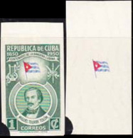 CUBA 1951 Poet Big Flags 1c PROOFS:2 - Francobolli