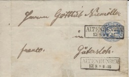 1867- Envelopp Affr. G.A.A. 16  2 Sgr. Blau From ALTENHUNDEM - Cartas & Documentos