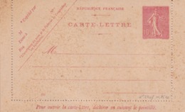 Carte Lettre Semeuse Lignée 10 C Rose  A7 Neuve - Tarjetas Cartas