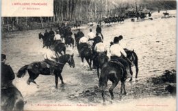 Militaire - Artillerie En Campagne  - Passage à Gué - 9ème Régiment - Manoeuvres