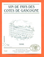étiquette De Vin De Pays Des Cotes De Gascogne 1996 à Plaimont Saint Mont - 75 Cl - Vin De Pays D'Oc