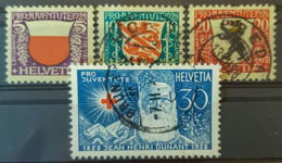 SWITZERLAND 1928 - Canceled - Sc# B45, B46, B47, B48 - Pro Juventute 5r 10r 20r 30r - Used Stamps