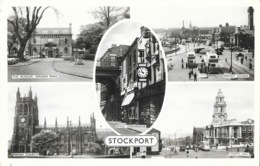 Stockport (Greater Manchester) - Multivues: Museum, Square, Church, Town Hall... Post Card Not Circulated - Manchester