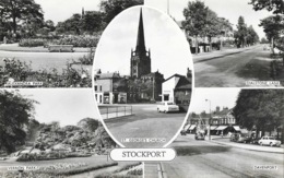 Stockport (Greater Manchester) - Multivues: St George Church, Davenport, Park... Post Card Not Circulated - Manchester