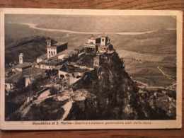 CPA,San Marino - Basilica E Palazzo Governativo Visti Dalla Rocca, écrite En 1944 - Saint-Marin