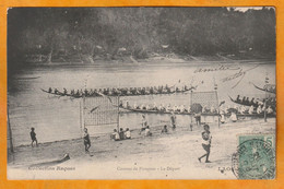 1906 - 5 C Vert Grasset YT 27 Sur CP De Saigon, Cochinchine, Indochine Vers Rochefort, France - Course De Pirogues - Brieven En Documenten